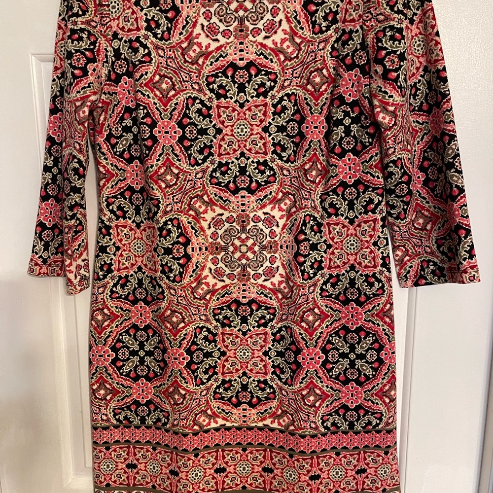 Elegant Long Sleeve Patterned Dress